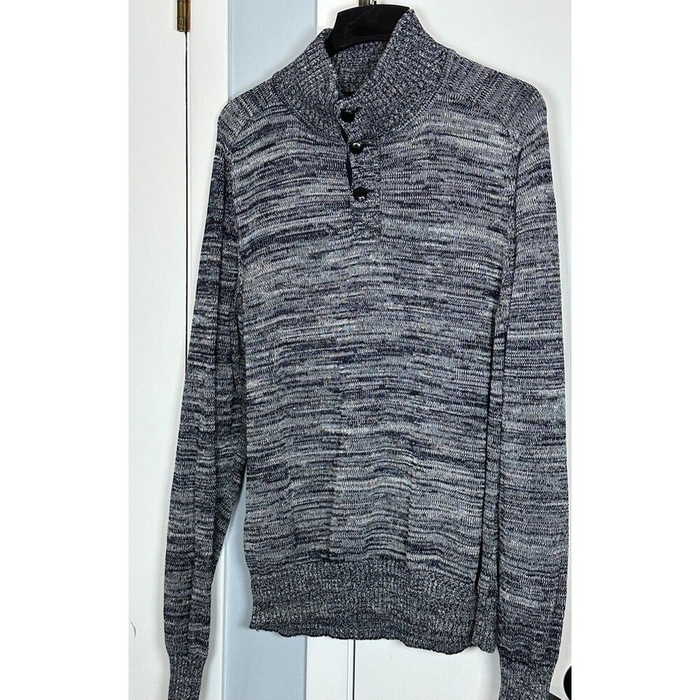 VGC Park Slope New York Ragg Sweater Navy Blue Marble Mens L